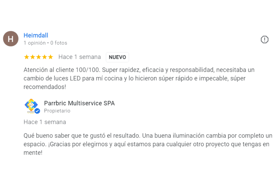 Las opiniones donde nos califican como un buen servicio en santiago para todo tipo de reparaciones electricas