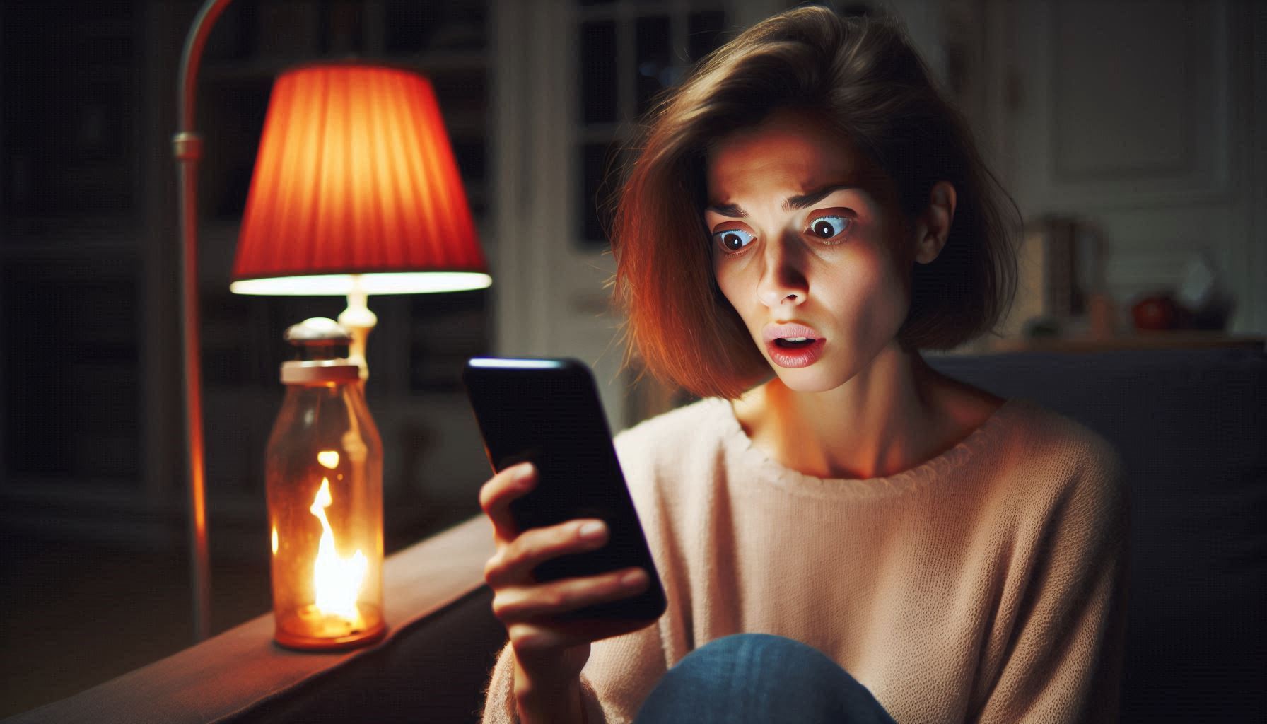 Mujer en Santiago impactada por video de mantenimiento en redes sociales, recordando arreglos pendientes como reparación de luz del pasillo.