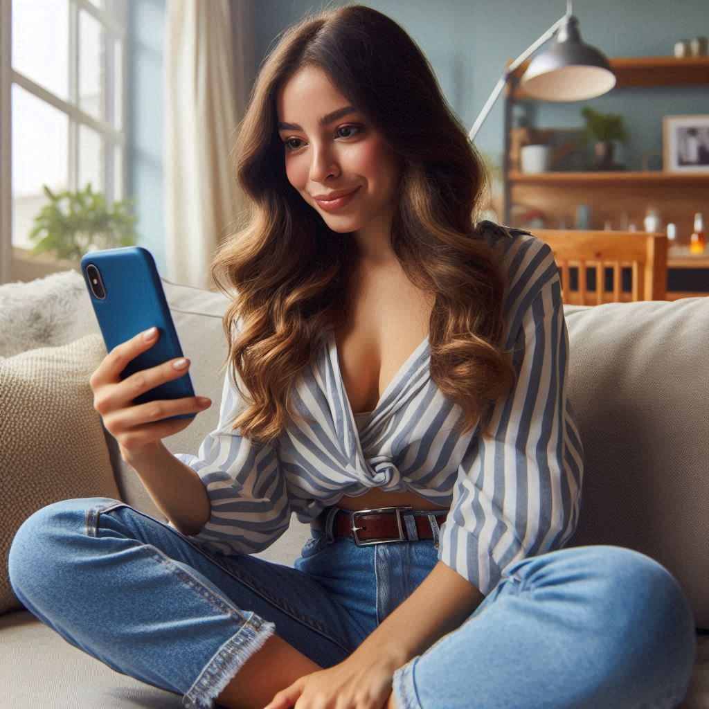 Usuario viendo publicidad geolocalizada en redes sociales sobre gasfitería y electricidad en Santiago. Anuncios digitales de servicios técnicos en Chile.