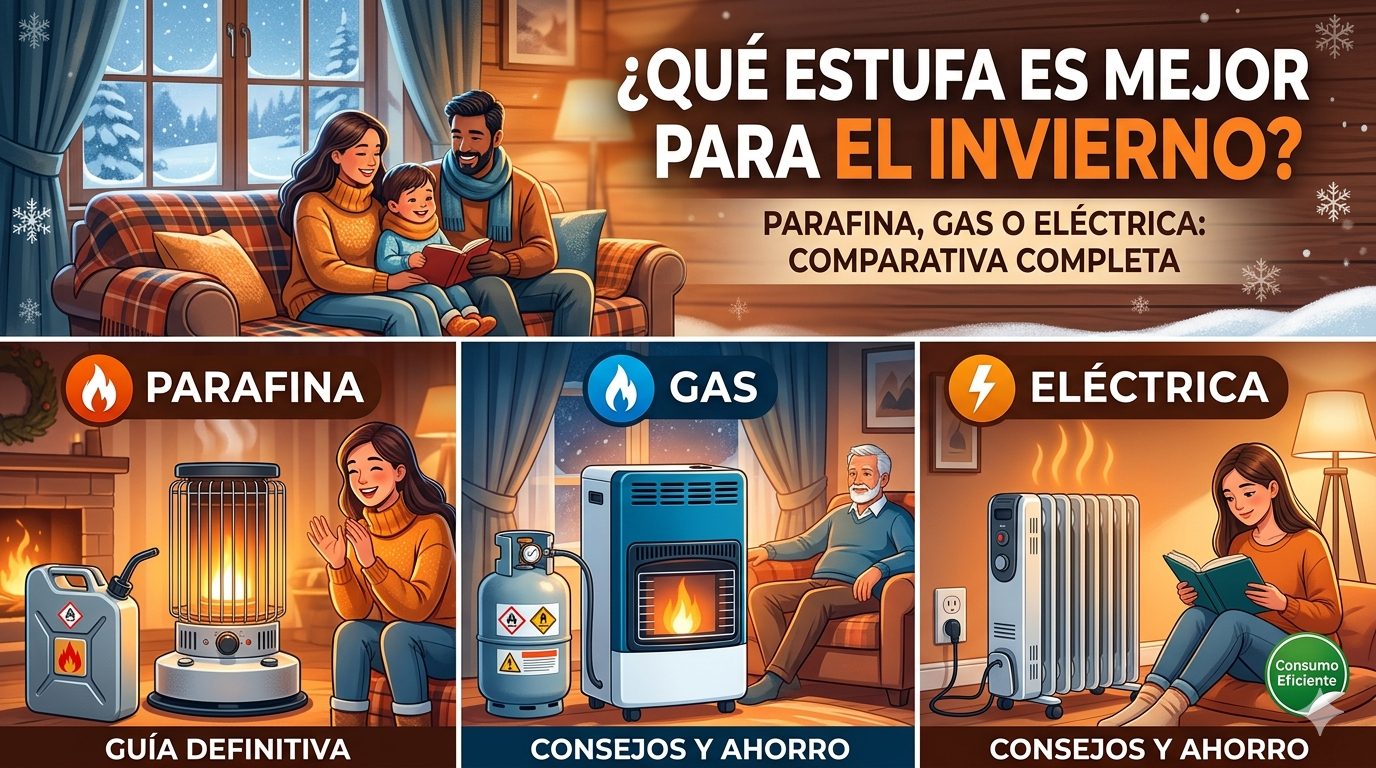 ¿Qué estufa es mejor para el invierno? Parafina, gas o eléctrica: comparativa&nbsp;completa